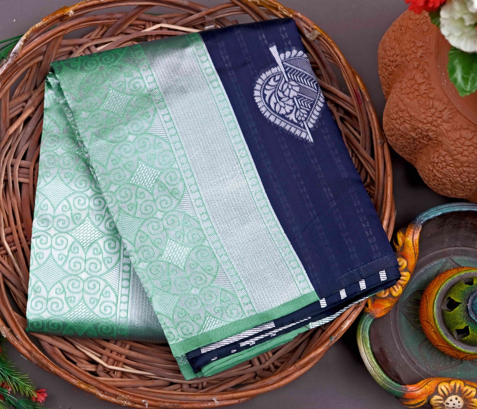 Pretty Blue Soft Banarasi Silk Saree With Glorious Blouse Piece