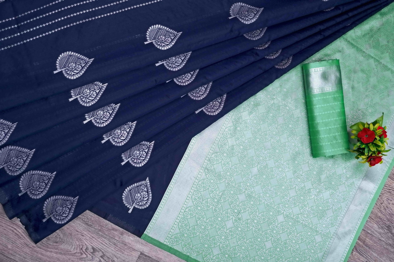 Pretty Blue Soft Banarasi Silk Saree With Glorious Blouse Piece
