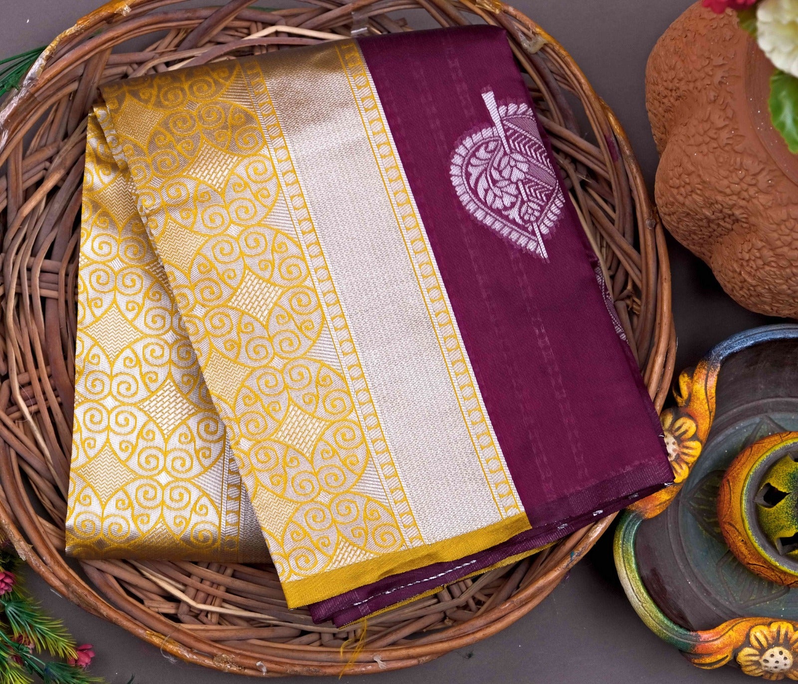 Lustrous Purple Soft Banarasi Silk Saree With Splendorous Blouse Piece