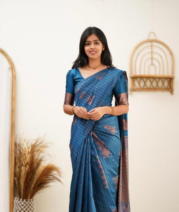 Beleaguer Rama c  Saree With Dissemble Blouse Piece