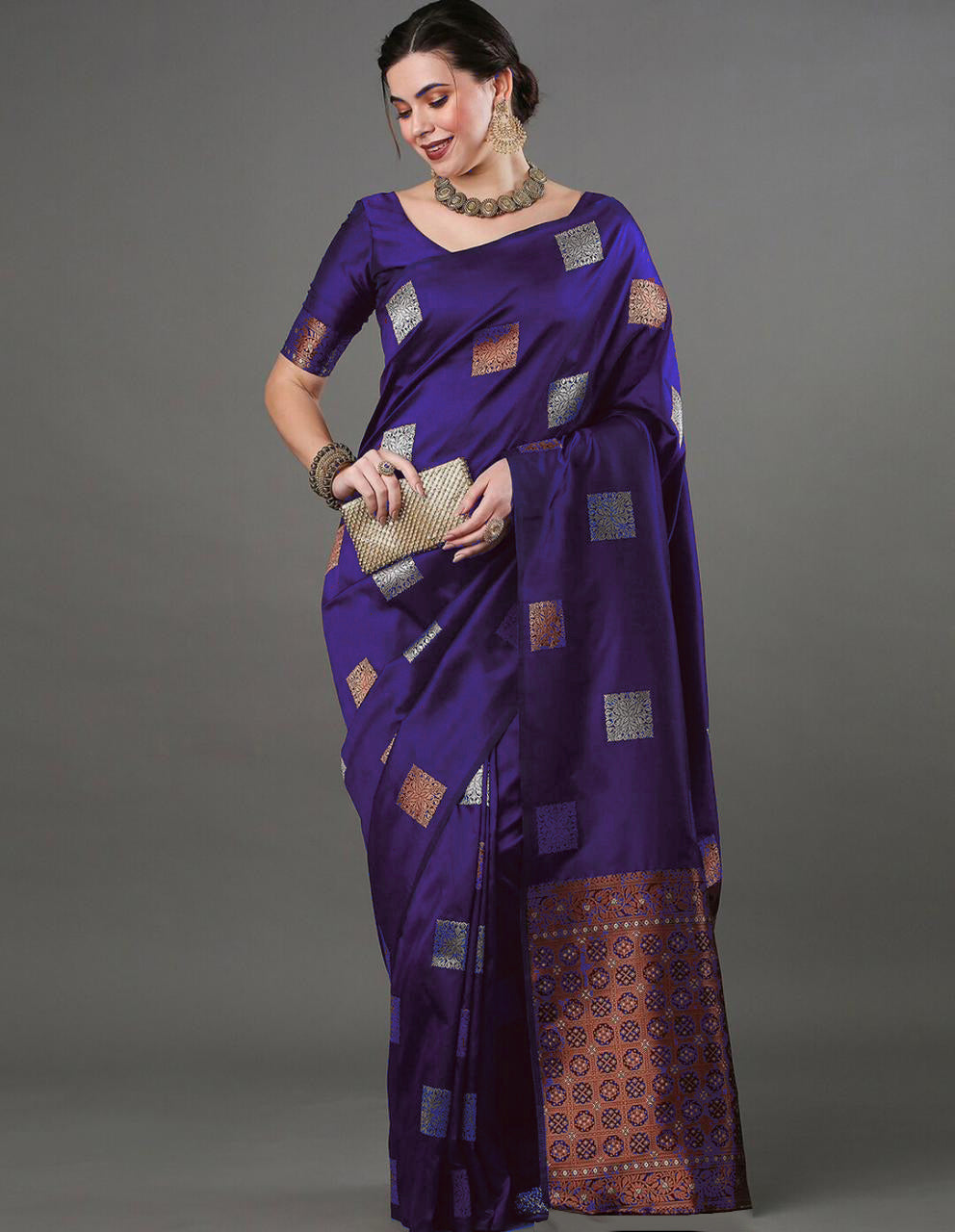 Wonderful Purple Soft Banarasi Silk Saree With Quintessential Blouse Piece
