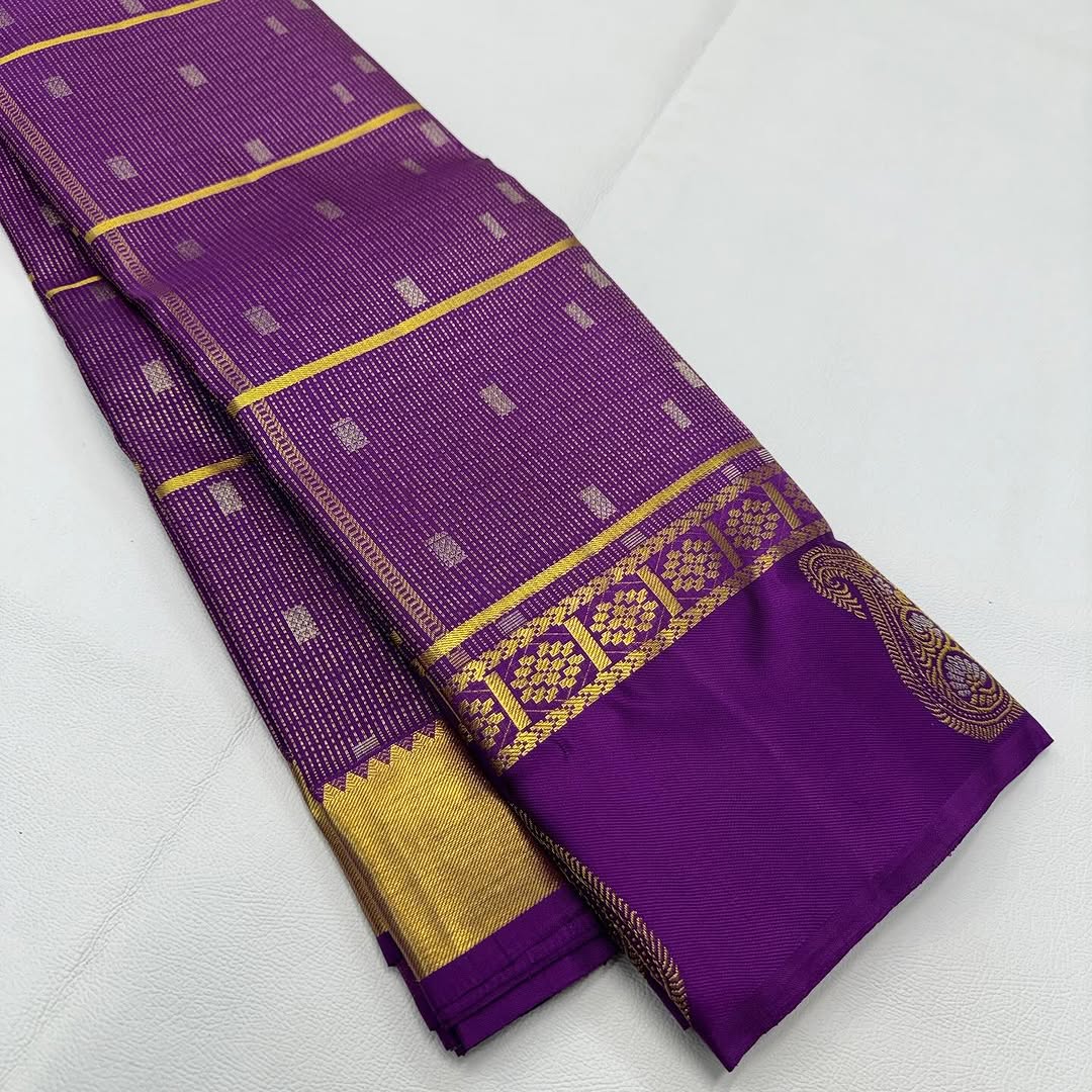 Embrocation Purple Soft Banarasi Silk Saree With Wonderful Blouse Piece