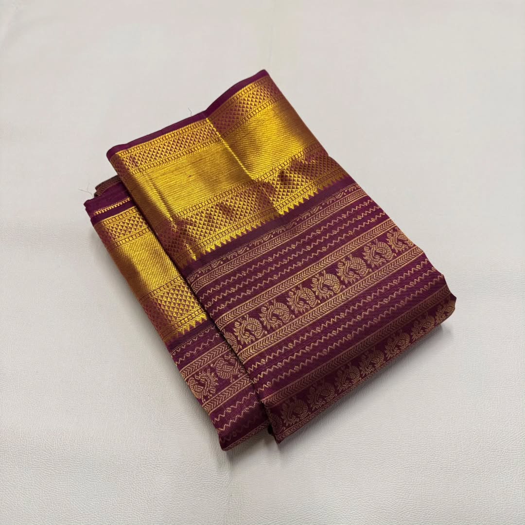 Designer Purple Soft Banarasi Silk Saree With Excellent Blouse Piece