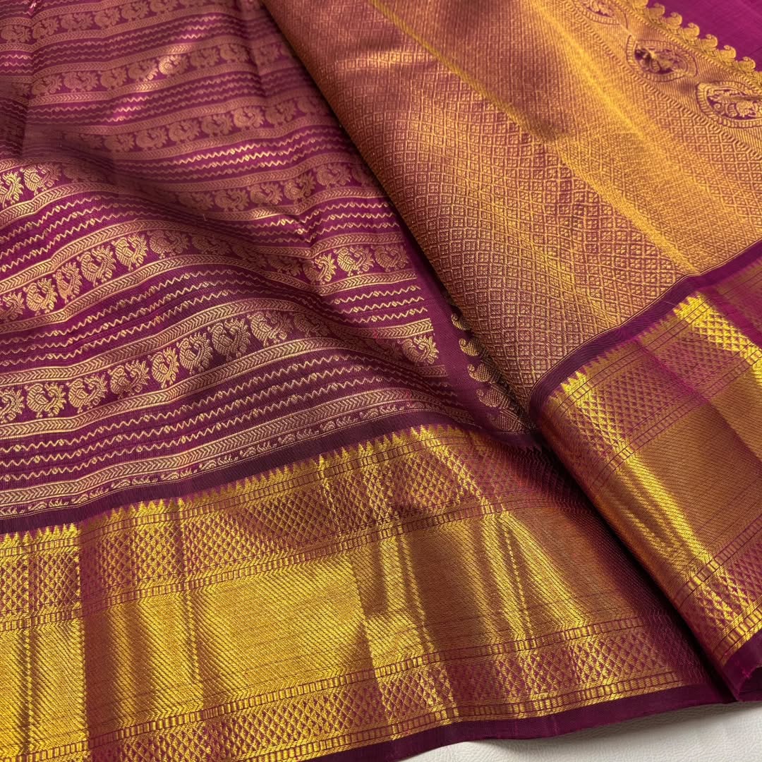 Designer Purple Soft Banarasi Silk Saree With Excellent Blouse Piece