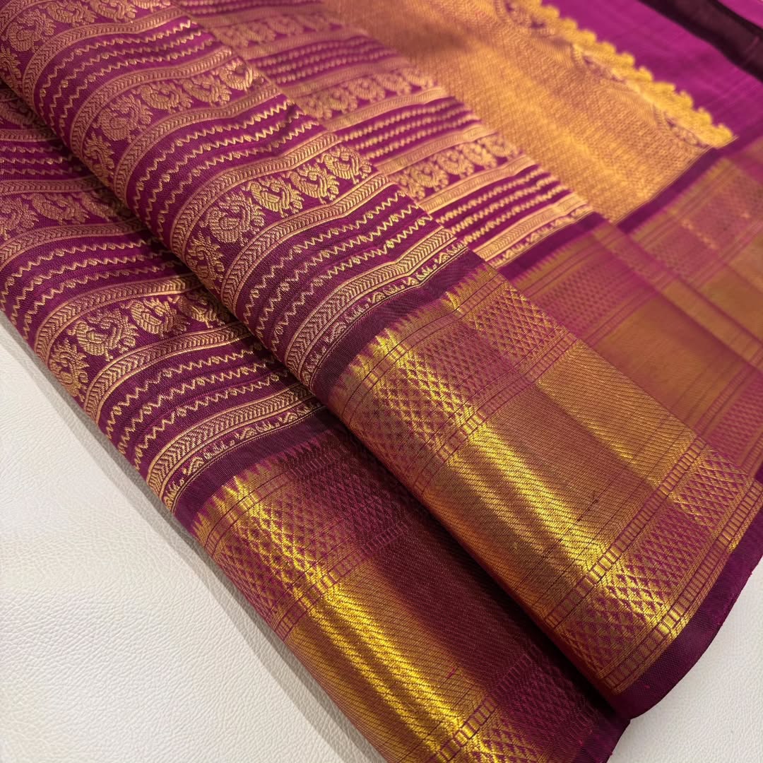 Designer Purple Soft Banarasi Silk Saree With Excellent Blouse Piece
