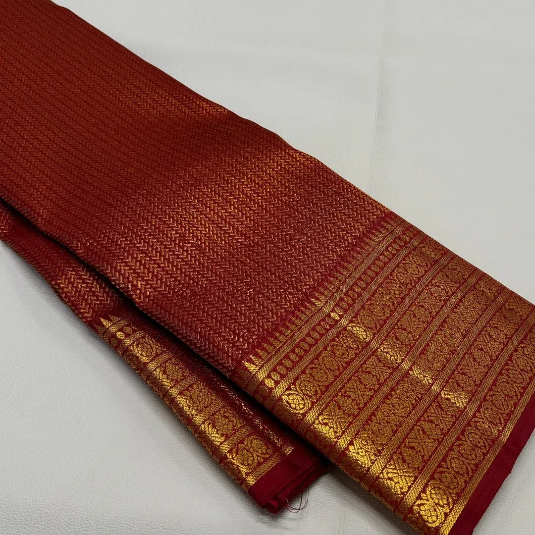 Designer Red Soft Banarasi Silk Saree With Impressive Blouse Piece