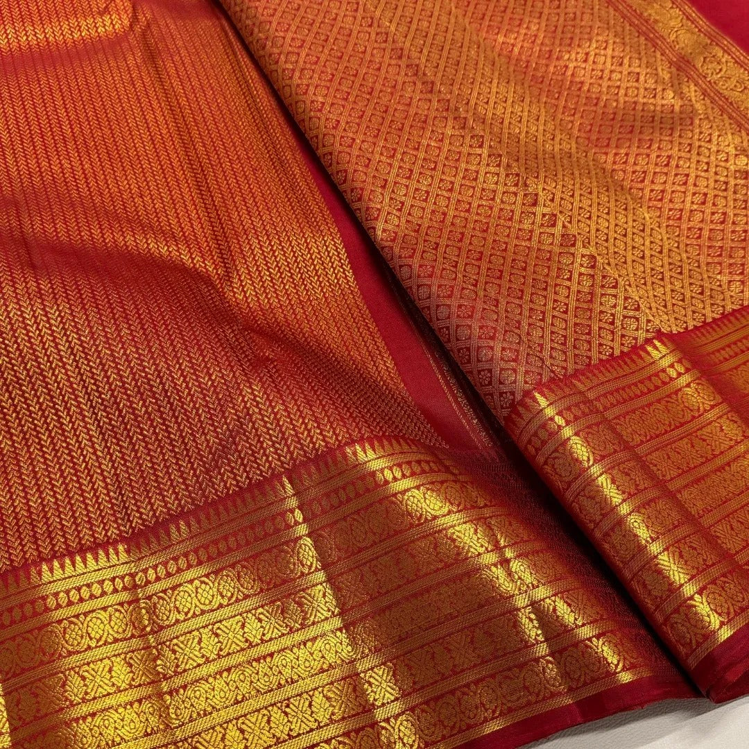 Designer Red Soft Banarasi Silk Saree With Impressive Blouse Piece