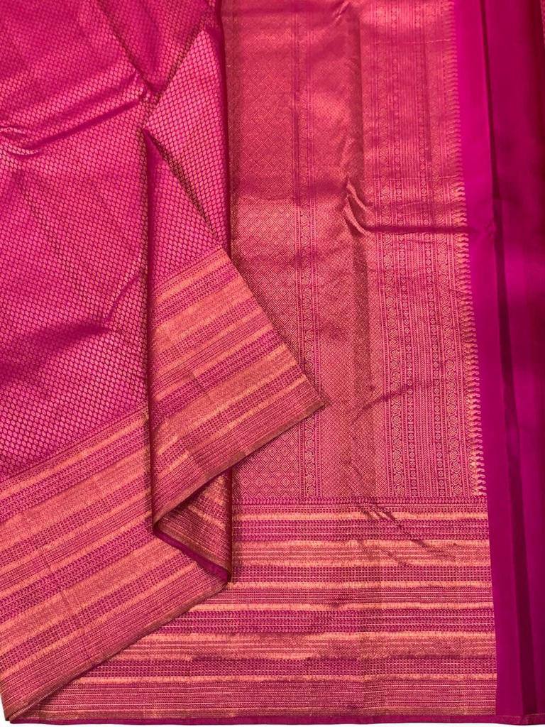 Outstanding Dark Pink Soft Silk Saree With Ethereal Blouse Piece