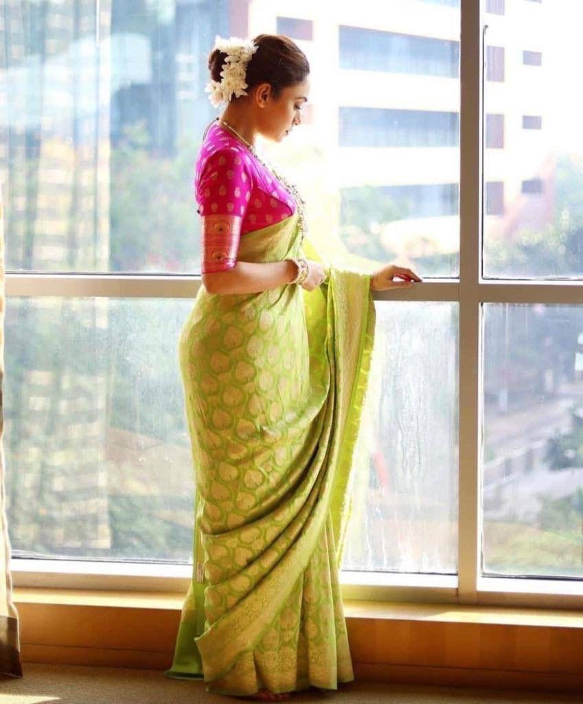 Opulent Parrot Soft Silk Saree With Susurrous Blouse Piece