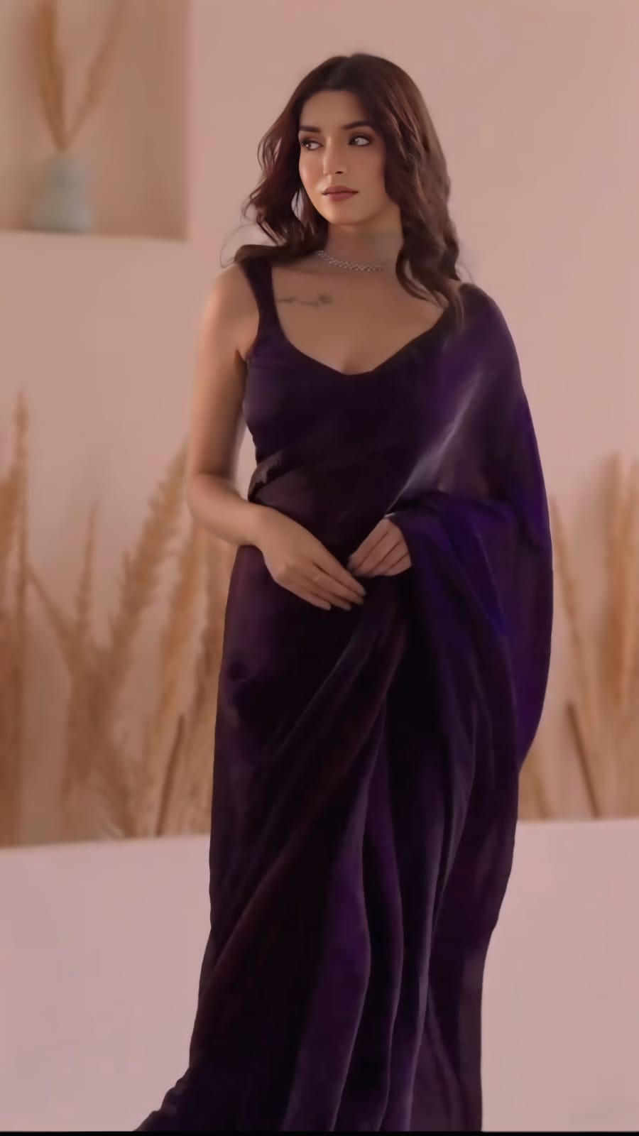 Beautiful Purple Fancy Silk Saree With Glamorous Blouse Piece