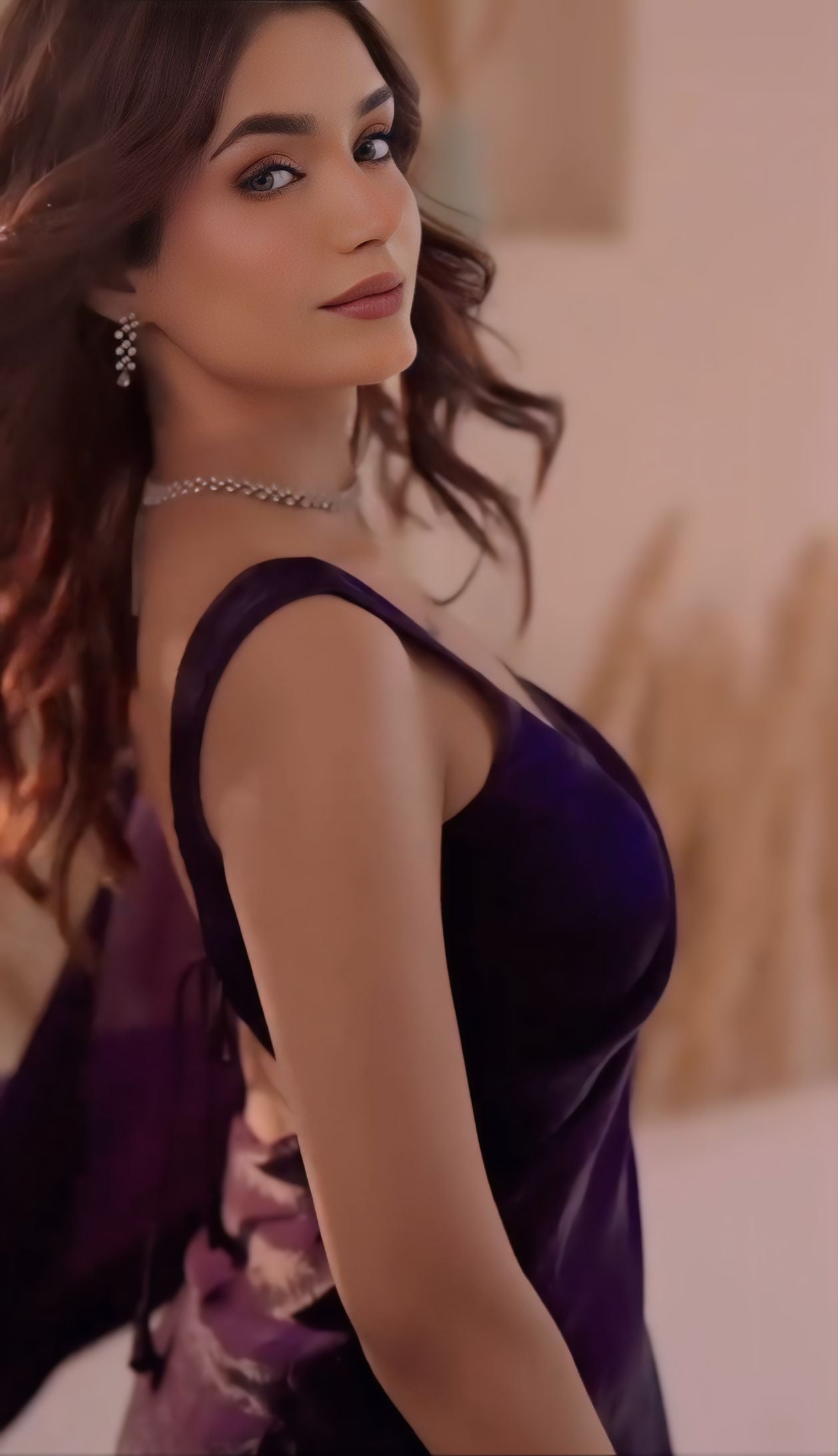 Beautiful Purple Fancy Silk Saree With Glamorous Blouse Piece